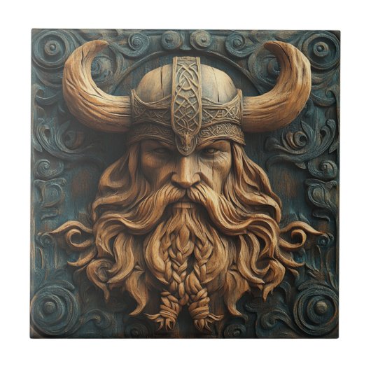 3D Viking Keramische Tegel Tegeltje (Voorkant)