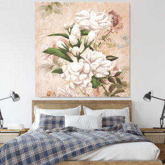 3D Vintage Flowers Canvas Afdruk