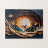 3D Visuele Bergen Art Autostereoscopie Papier Art Legpuzzel (Horizontaal)