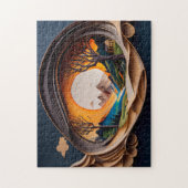 3D Visuele Bergen Art Autostereoscopie Papier Art Legpuzzel (Verticaal)