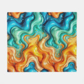 3D Vloeibare Draai Abstract Glas - Modern Psychede Fleece Deken (Voorkant (Horizontaal))