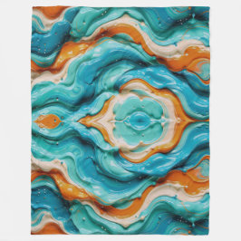 3D Vloeibare Draaiing Abstract Glas - Modern Psych Fleece Deken
