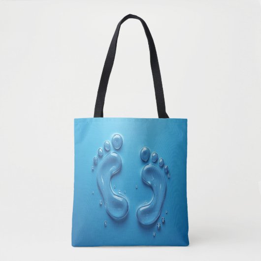 3D-voetafdruk blauwe Canvas tas (Voorkant)