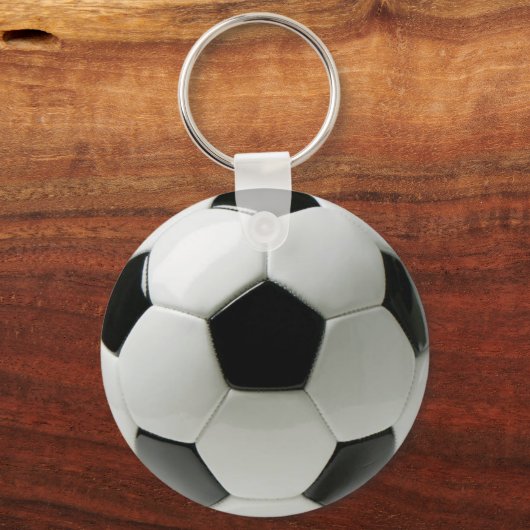 3D Voetbal Basic Button Sleutelhanger (Voorkant)