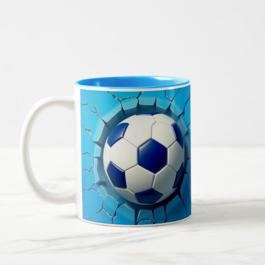 3D voetbal mok wrap, 3D ontwerp mok wrap (Links)