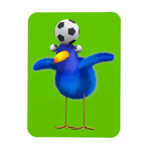 3d Vogel speelt Football (bewerkbaar) Magneet