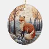 3D Vos Kerstmis Dier Keramisch Ornament (Links)