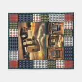 3D vrachtwagenchauffeur op de weg Fleece Deken (Voorkant (Horizontaal))