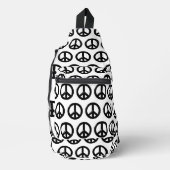 3D Vredessymbool Zwart Sling Bag (Voorkant)