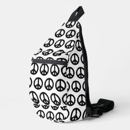 3D Vredessymbool Zwart Sling Bag