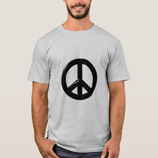 3D Vredessymbool Zwart T-shirt (Voorkant)