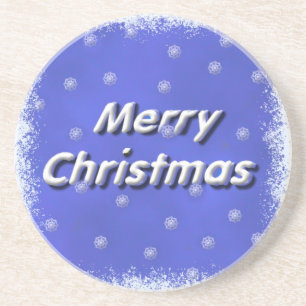 3D Vrolijke Kerstsneeuw Zandsteen Onderzetter