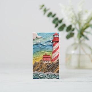 3D Vuurtoren Patroon Oorbel Kaarten Visitekaartje
