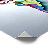 3D Wall Art Water Color Wereldkaart Poster (Hoek)
