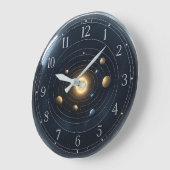3D-wandklok van het zonnestelsel met minimalistisc Grote Klok (Hoek)