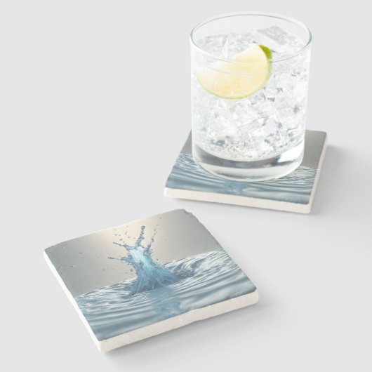 3D-water spatten Stenen Onderzetter (Zijkant)