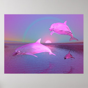 3D waterstoffige waterscène Poster