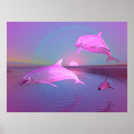 3D waterstoffige waterscène Poster (Voorkant)