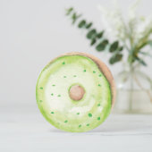 3D Waterverf Green Donut Sprinkle Mix Round Kaart (Staand voorkant)
