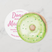 3D Waterverf Green Donut Sprinkle Mix Round Kaart (Voorkant / Achterkant)