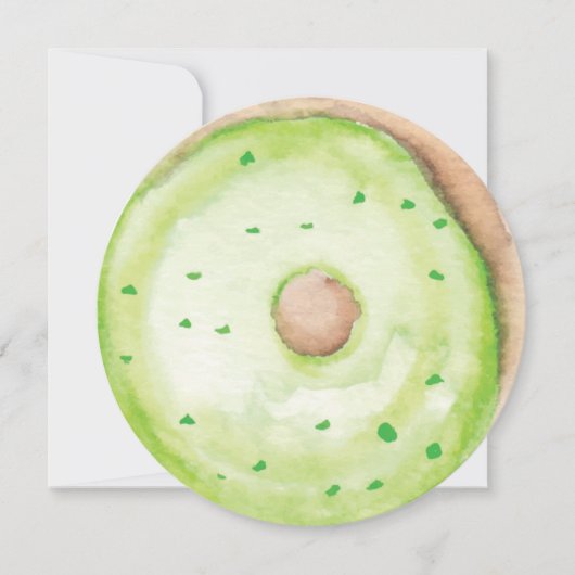 3D Waterverf Green Donut Sprinkle Mix Round Kaart (Voorkant)