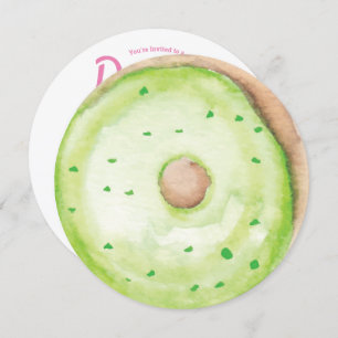 3D Waterverf Green Donut Sprinkle Mix Round Kaart