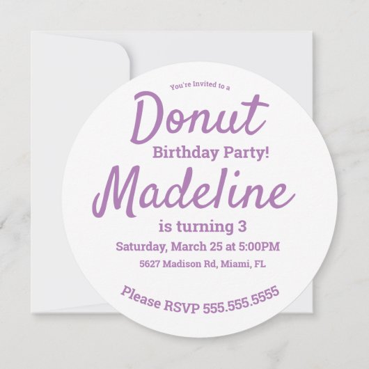 3D Waterverf Paars Donut Sprinkle Kaart (Achterkant)