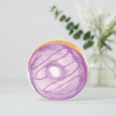 3D-waterverf Paarse Donut Strooimix Rond Kaart (Staand voorkant)