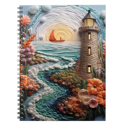 3D Waterweg en Vuurtoren Notitieboek (Voorkant)