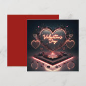 3D-weergave met tekst Gelukkige Valentijnsdag Feestdagenkaart (Voorkant / Achterkant)