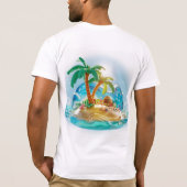 3D-weergave van een tropisch eiland in de zomer T-shirt (Achterkant)