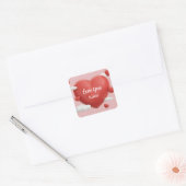 3D-weergave van felrood hart met aangepaste naam Vierkante Sticker (Envelop)