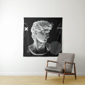 3D-weergave van Michelangelo's David-hoofd in pixe Wandkleed (In situ)
