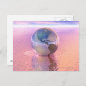 3D Wereldbol 12 Briefkaart (Voorkant / Achterkant)