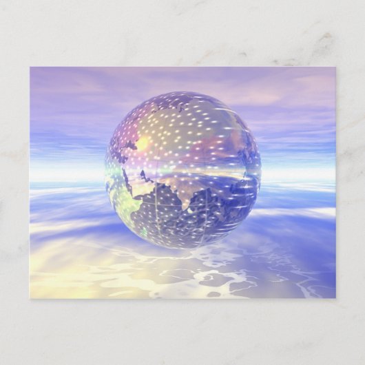 3D Wereldbol 13 Briefkaart (Voorkant)