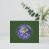 3D Wereldbol Earth Day Briefkaart (Staand voorkant)