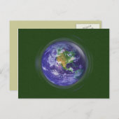 3D Wereldbol Earth Day Briefkaart (Voorkant / Achterkant)