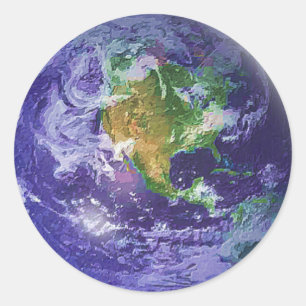 3D Wereldbol Earth Day Ronde Sticker