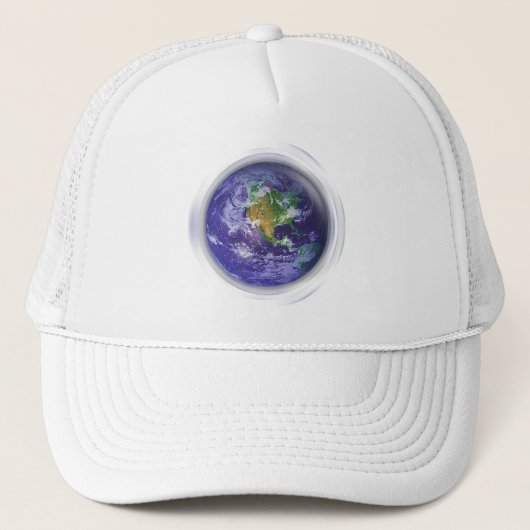 3D Wereldbol Earth Day Trucker Pet (Voorkant)