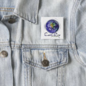 3D Wereldbol Earth Day Vierkante Button 5,1 Cm (In situ)