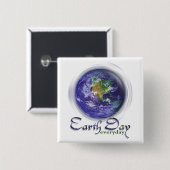 3D Wereldbol Earth Day Vierkante Button 5,1 Cm (Voorkant /achterkant)