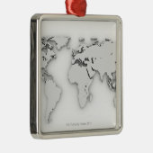 3D-Wereldkaart, computergegenereerd afbeelding Metalen Ornament (Rechts)
