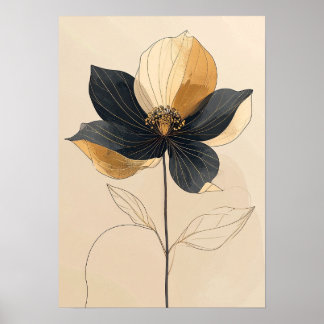 3D White Anemone Floral Bas-Relief Wall Art - Marb Poster