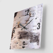 3D White Birch Bark Vierkante Klok (Hoek)