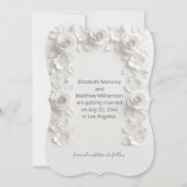 3D White Roses Save The Date Card (Achterkant)