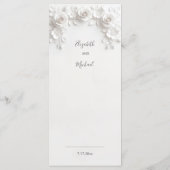 3D White Sculptured Roses Menu (Achterkant)