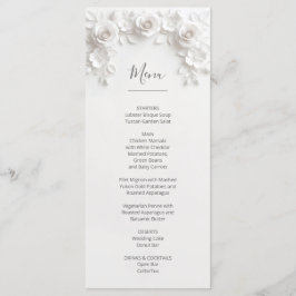 3D White Sculptured Roses Menu