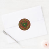  3D WIJZIGEN! Goud, rood en groen ~ Ronde Sticker (Envelop)