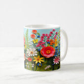 3D Wild Flowers ontwerp Koffiemok (Voorkant rechts)