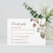 3D Wilde Bloemen Bruiloft RSVP Kaartje (Staand voorkant)